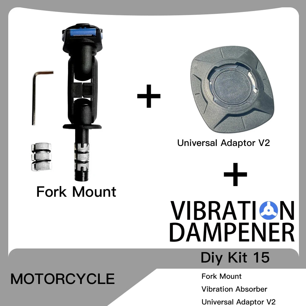 Motorcycle Handlebar Stem Fork Mount Holder Phone Mount Vibration Dampener MAG Universal Adaptors Wireless Charger Mirror Brake