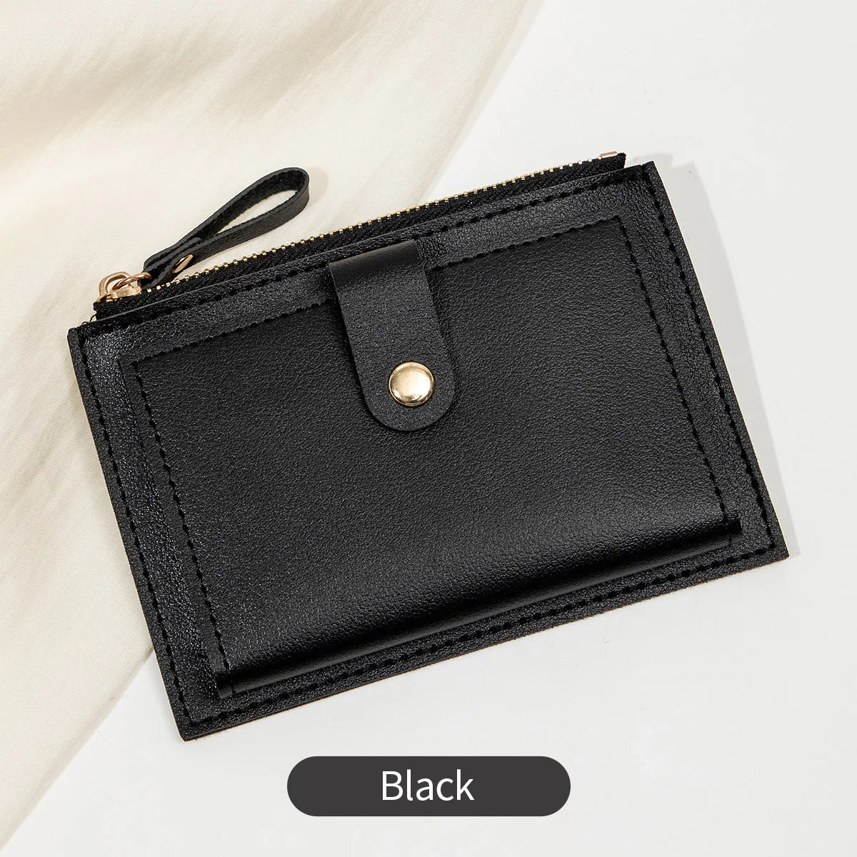 Minimalist and Fashionable Women's Short Card Bag Ultra-Thin Mini PU Leather Zero Wallet Women's Credit Card Holder Wallet