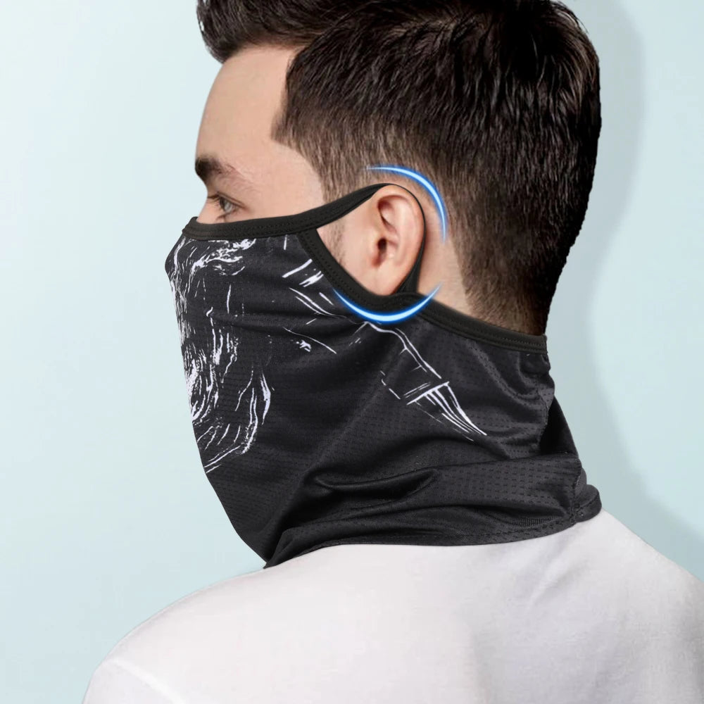 Summer Breathable Bandana Skull Printed Scarf Sun Protection Quick-drying Face Cover Reusable Mask Neck Gaiter Halloween Gift