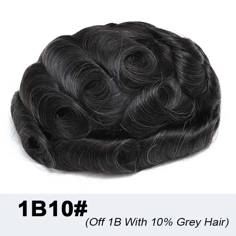French Lace Wigs for Men Bleach Knots Lace Front Toupee Man Wig Full Lace Male Hair Prosthesis Natural Human Hair Lace Men's Wig