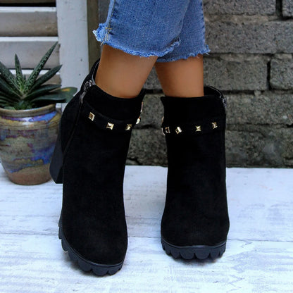 2024 New Spring Winter Women Boots High Quality Lace-up European Ladies Shoes for Women High Heels Women Boots Fast Delivery