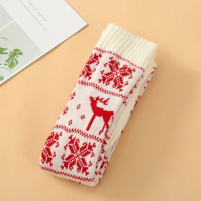 Christmas Socks for Women 2025 Limited Edition, Reindeer Snowflake Over The Knee Long Socks, Warm Festive Party Floor Socks