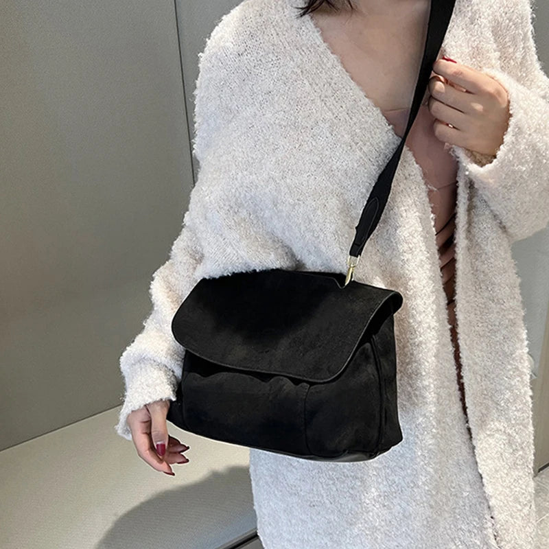 Winter Fashion Luxury Shoulder Bags For Women Retro Pu Leather Flap Crossbody Bag Lady Messenger Handbag Clutch Purse