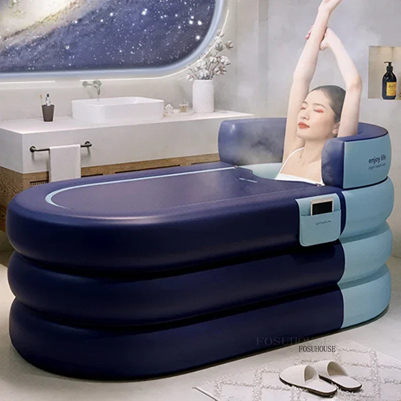Large Capacity Inflatable Bathtub Portable Home Folding Spa Steam Sauna Bathing Bucket Hotel Space Capsule