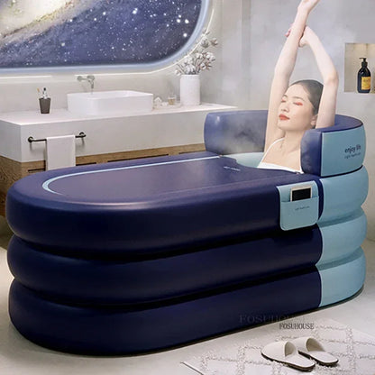 Large Capacity Inflatable Bathtub Portable Home Folding Spa Steam Sauna Bathing Bucket Hotel Space Capsule