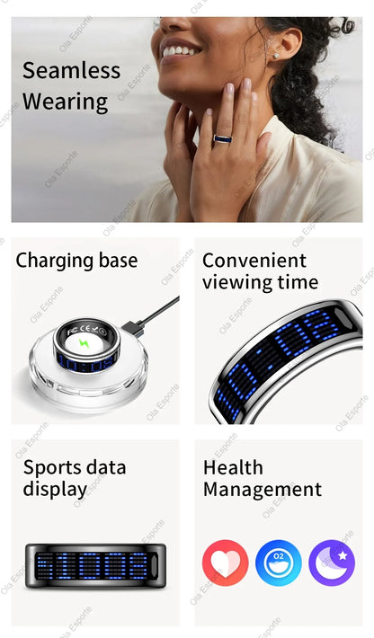 Call ID Reminder Smart Ring Heart Rate Blood Pressure Monitor Men Women Smartring 5ATM Waterproof Health Multi Sports Ring 2026