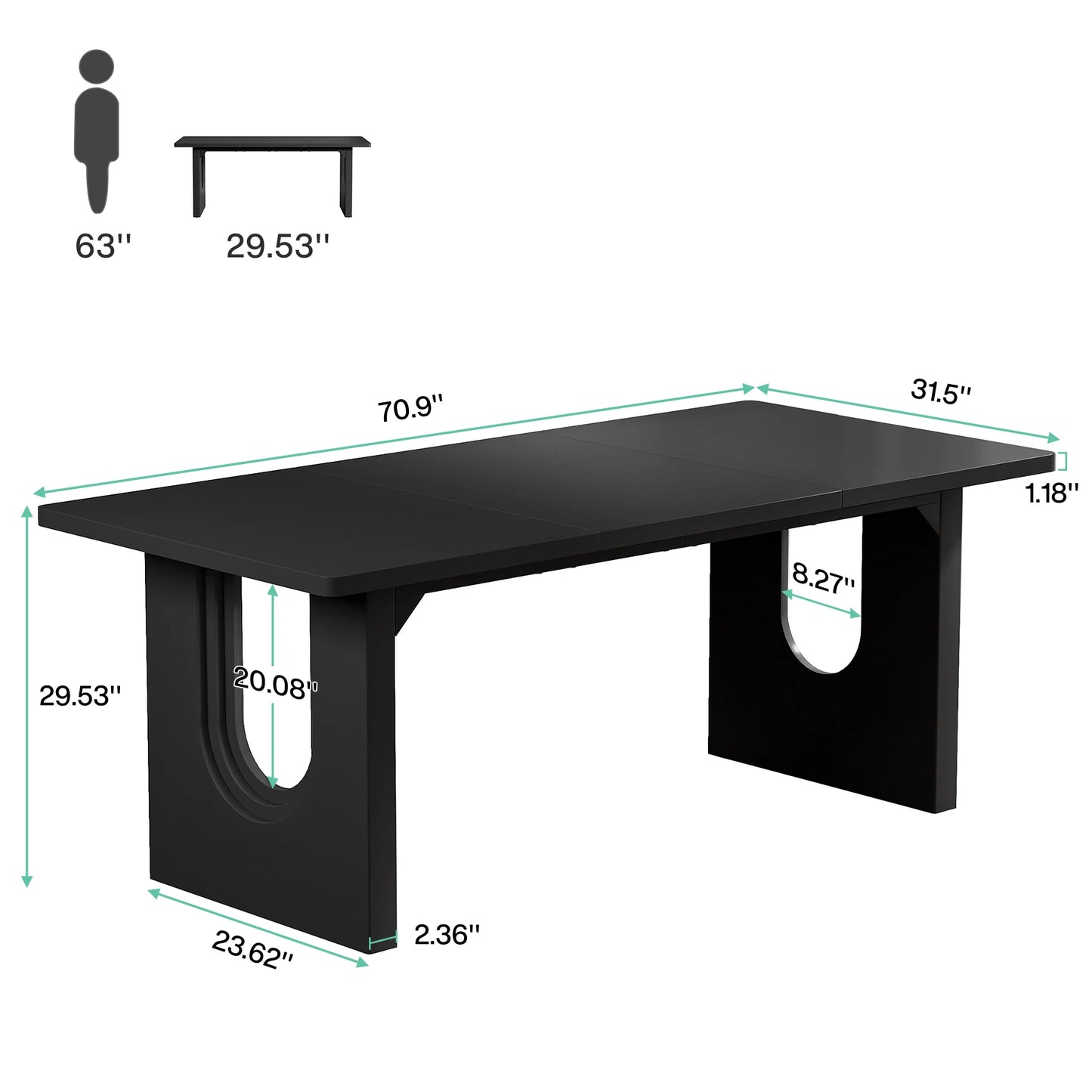 Tribesigns Executive Desk, 70.9" Large Office Computer Desk, Conference Table Meeting Room Table, Workstation Business Furniture