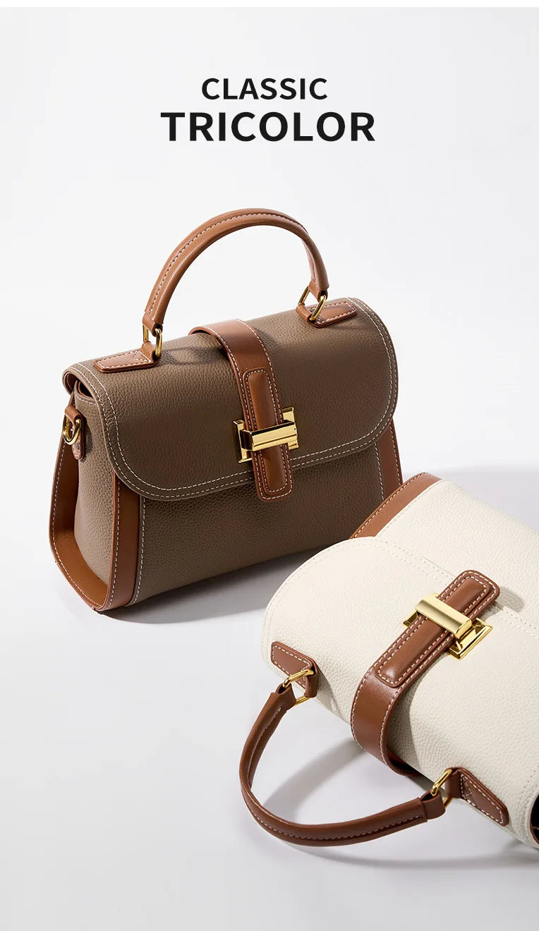 Luxury handbags female crossbody bags small square shoulder bag mom women bags new fashion 2025 genuine cowhide leather satchel