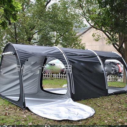 Attachable Beach Tent Sun Shelter 4 Person Heat and Light-Blocking UPF50+ UV Protection Sun Shade Easy Setup Camping Canopny