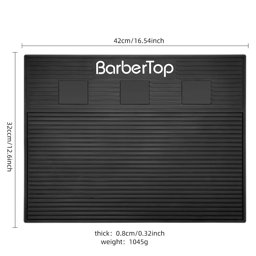 Hair Cutting Tool Storage Pad Anti Slip Waterproof Heat-Insulating Work Pad Magnetic Silicone Barber Shop Desktop Storage Mat