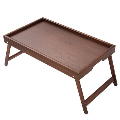 Portable Multifunctional Bamboo Bed Tray Table with Folding Legs Breakfast in Bed Tray for Sofa Serving Eating Working Reading