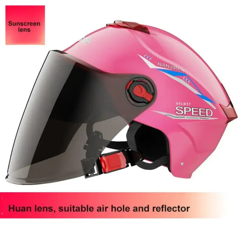 Summer Sun Protection Motocycle Helmet Universal Safety Half Helmet Windproof  Rainproof Electric Bicycle Comfortable