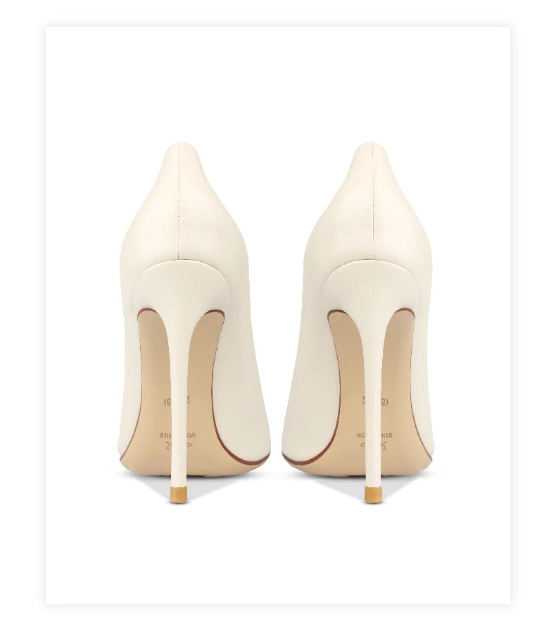 Genuine Leather Pumps For Women's 2025 Trend Luxury Fashion Sexy Party High Heels Elegant Comfortable Pointed Toe Shoes women