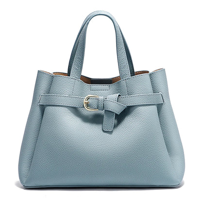 Zency Fashion Genuine Leather Top-handle Bag For Women Luxury Designer Crossbody Bag Zipper Purse Elegant OL Work Bag Tote Sac