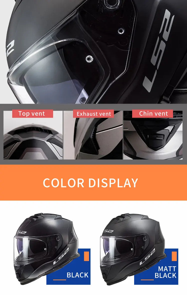 Capacete LS2 STORM Motorcycle Helmet ls2 ff800 full face helmets casque moto casco ECE Certification