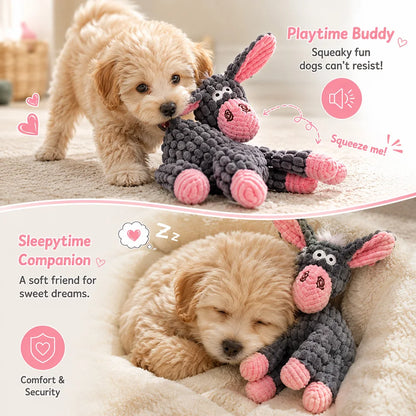 Pet Plush Toy with Squeaker Cat Dog Puzzle Toy Soft Durable Companion Teeth Cleaning Chew Toy Chew Resistant Design Pet Supplies