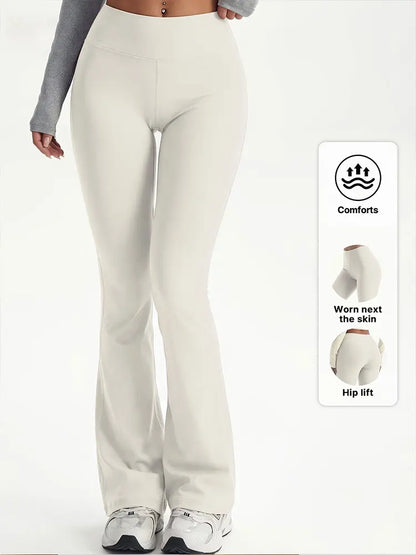 Soft Yoga Flared Pants Fitness Wide Leg Sports Pants High Waist Hip Lifting Boot Cut Trousers For Cycling Fitness Yoga Pilates