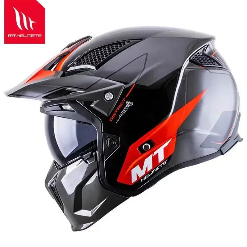 MT Street Fighter Motorcycle Helmet Detachable Combination Electroplated Gold Helmet ECE DOT Certification Full Face Casco Moto