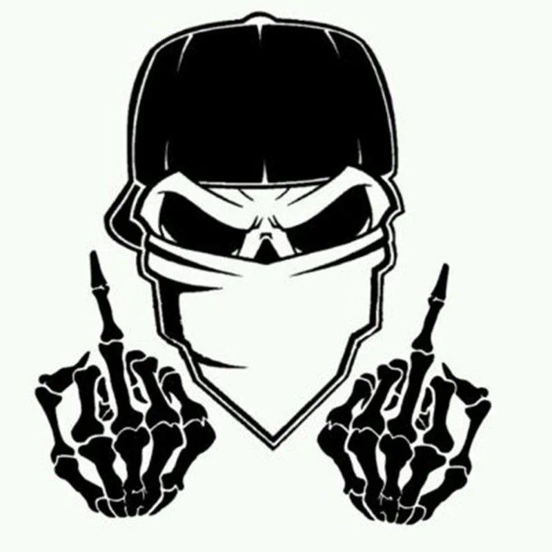 Car Sticker Car Window Decal Truck Outdoor Sticker Skull F U Middle Fingers Wicked Vinyl Decor Decals