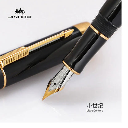 Jinhao 100 Fountain Pen Commemorative Resin Good Pen Nib 18 KGP Gold Sandwiched Thin Tod Small Business Office Gift Pen