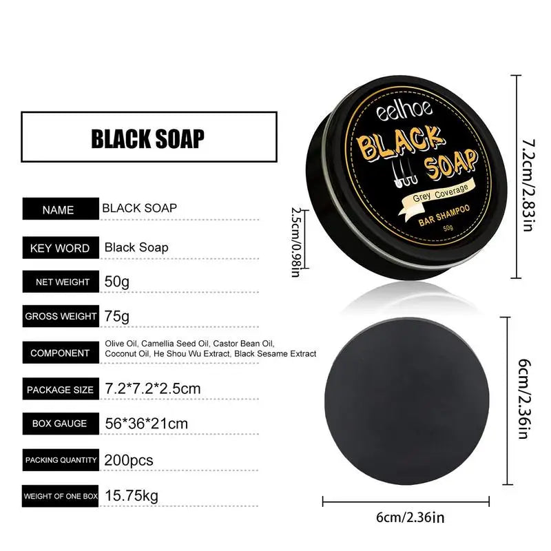Hair Darkening Shampoo Bar White Hair To Black Shampoo Soap Black Hair Shampoo Cover Grey Hair Soap Conditioner Repair Essence