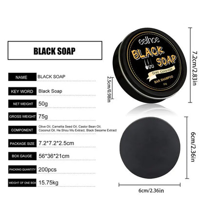 Hair Darkening Shampoo Bar White Hair To Black Shampoo Soap Black Hair Shampoo Cover Grey Hair Soap Conditioner Repair Essence
