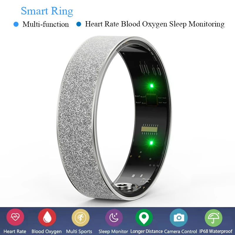 Simple Smart Ring Heart Rate Blood Oxygen Sleep Health Monitor Sport Ring IP68 Waterproof Pedometer Remote Gesture Control Photo