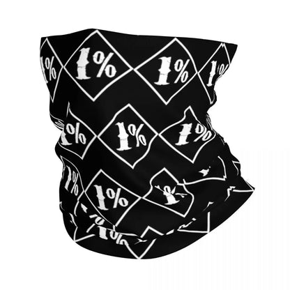 One Percenter 1% Bandana Neck Cover Printed Motorcycle Club Biker Mask Scarf Multifunctional Cycling Scarf for Men Women Adult
