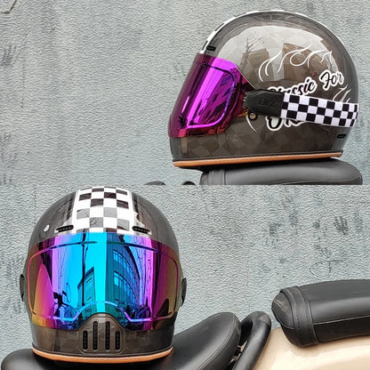 ORZ Retro Full Helmet Motorcycle Motorcycle Helmet Four Seasons Couple Street Bike Helmet Riding