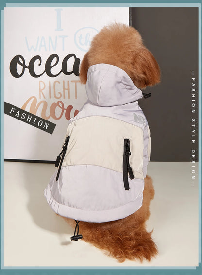 Fashion Winter Dog Jacket Waterproof Pet Raincoat Thick Fleece Warm Large Dogs Clothes Windproof Coat French Bulldog Chihuahua