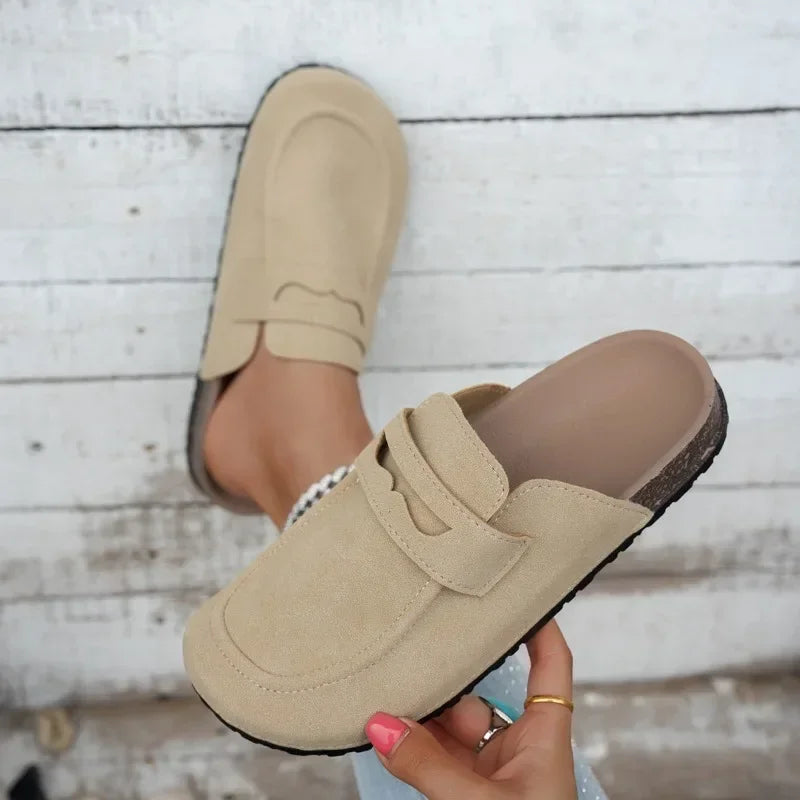 Smile Summer Fashion Women Mules Cork Clogs Slippers New Men Suede Clogs Slippers Outdoor Beach Sandals Nonslip Home Shoes Women