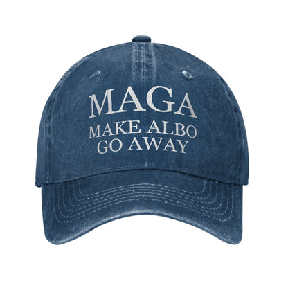 Vintage MAGA Make Albo Go Away Baseball Cap Unisex Distressed Denim Sun Cap Australia Saying Outdoor All Seasons Adjustable Hats