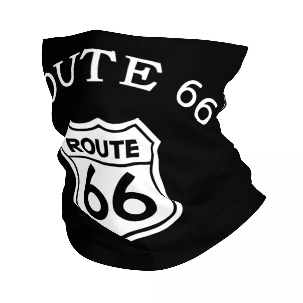 Custom Travel Motorcycle Ride Route 66 Bandana Winter Neck Warmer Windproof Wrap Face Scarf for Hiking Highways Gaiter Headband