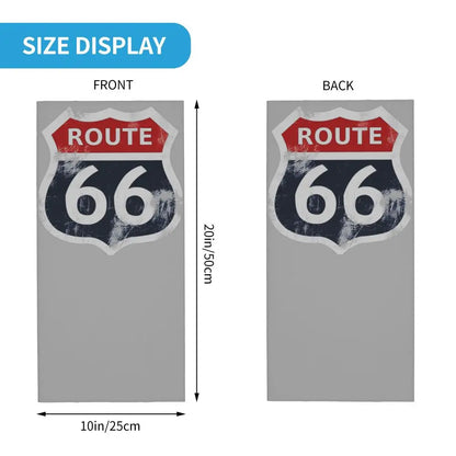 Custom Travel Motorcycle Ride Route 66 Bandana Winter Neck Warmer Windproof Wrap Face Scarf for Hiking Highways Gaiter Headband