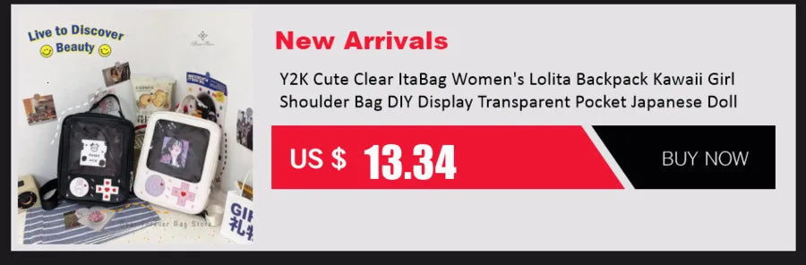 Y2K Magic Book Lolita Ita Bag Gothic Shoulder Bag Girls Transparent Pocket Cute Crossbody Handbags Women's Mini Backpacks Purse