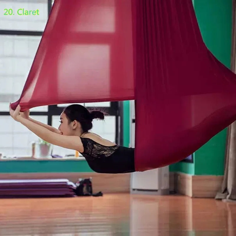 12m Aerial Silks Flying Trapeze Aerial Silk Yoga Hammock Swing GYM Home Outdoor Fitness Anti-Gravity Body Building Pilates Belt