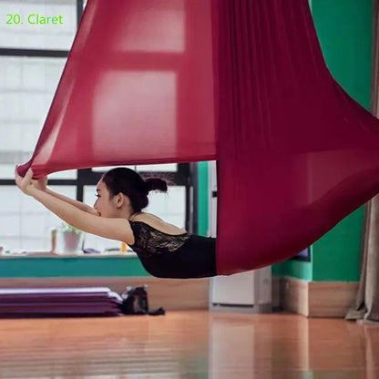12m Aerial Silks Flying Trapeze Aerial Silk Yoga Hammock Swing GYM Home Outdoor Fitness Anti-Gravity Body Building Pilates Belt