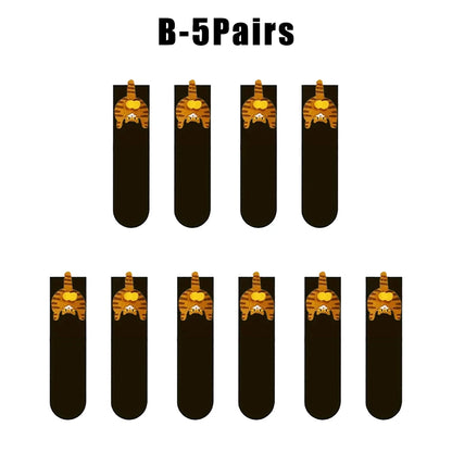 Cute Cat Socks with Balls Funny Cotton Socks Breathable Soft Cotton Socks Girl Women Socks Novelty Gifts for Cat Lovers