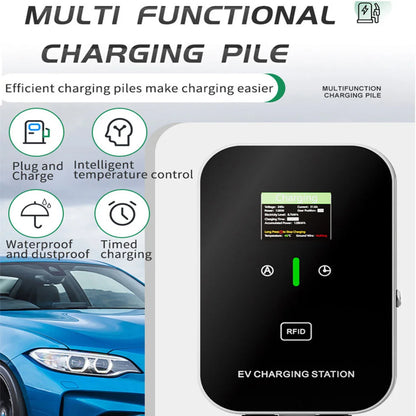 7KW 32A GBT EV Charging Station Charging Station Car Electric Vehicle Car Charger Wallmount with Hook Russian Display
