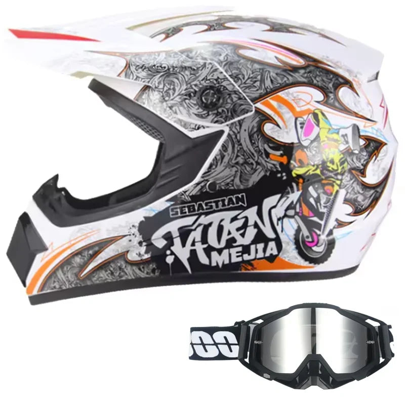 Kids Karting & Youth Dirt Bike Helmets + Goggles DOT Certified Enhanced Protection