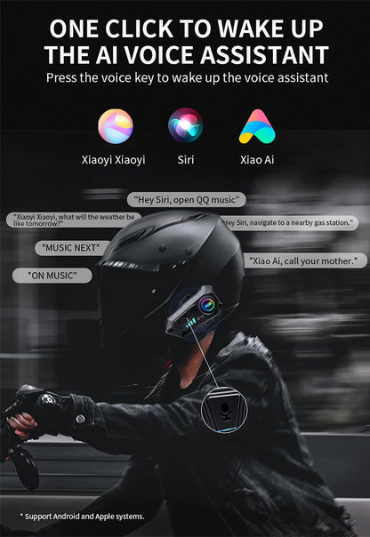 Bluetooth 5.3 Helmet Headset Wireless Hands-free Call Phone Kit Motorcycle Waterproof Earphone MP3 Music Player Speaker for Moto