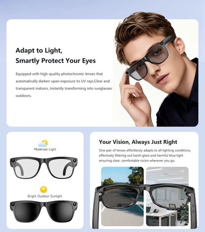 2026 AI Smart Glasses Camera Video Recording AI Photo Recognition Bluetooth Call Translation Voice Assistan Sunglasses Men Women