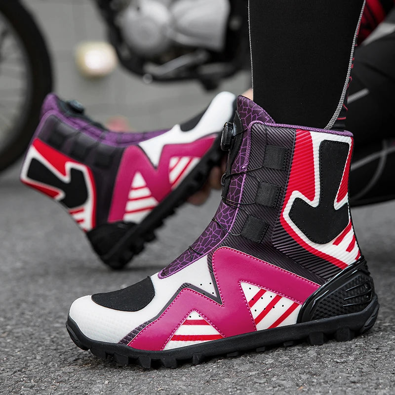 Motorcycle protective riding boots men four season fashion high top anti slip wear-resistant comfortable off-road cycling boots
