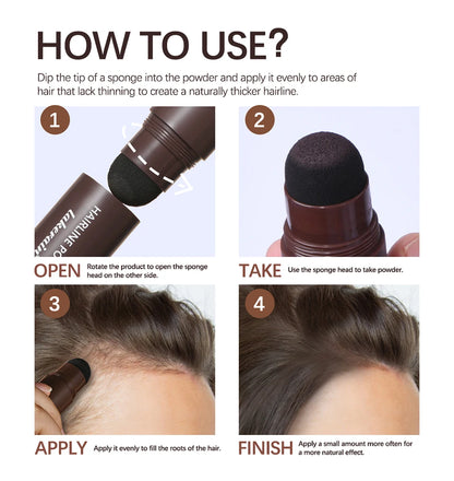 Hairline Shadow Powder Hair Waterproof Hairline Root Cover Up Natural Black Brown Eyebrow Contour Stick Repair Fill in Hair Tool