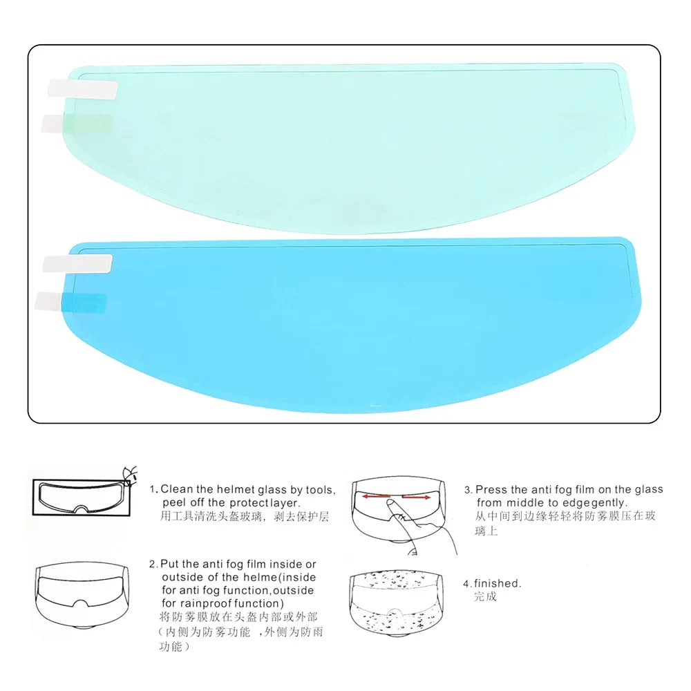 Universal Helmet Clear Rainproof Film Anti-Fog Film Helmet Lens Nano Coating Sticker Motorcycle Rainy Safety Driving Accessories