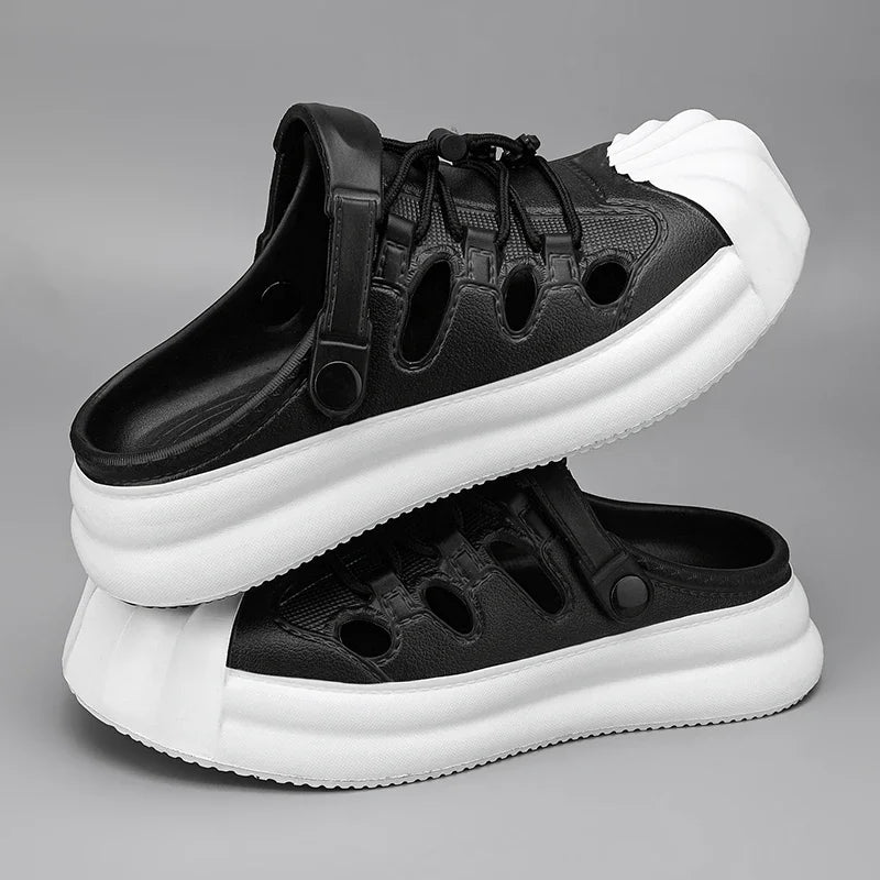 Fashion Men Sandals Summer Half Slippers Outdoor Women Beach Shoes Couple Walking Sneakers Comfortable Breathable Casual Shoes