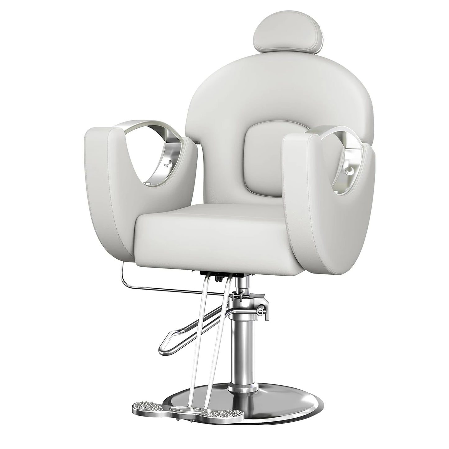 Commercial Barber Chair Reclining & 360° Swivel, Heavy Duty Hydraulic Salon Chair With Adjustable Height For Haircut Shampoo