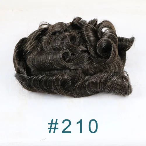 Men's Super Natural Hairline 100% Human Hair Ombre Blonde Capillary Prosthesis System Wigs Brown Roots Durable Thin Skin Toupee