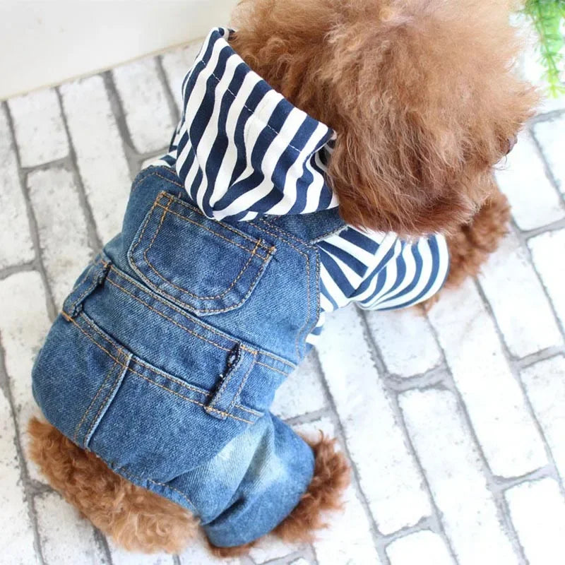 Dog Denim Overalls Puppy Jean Small Dog Costumes Pet Jean Jumpsuit Shirts Pants One-piece Outfits for Small medium Dogs
