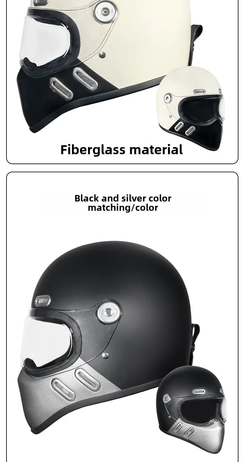 Carbon Fibre Motorcycle Helmet Full Face Retro Motorbike Helmet Men Women Cascos Para Moto Capacete Casco Moto For Harley DOT